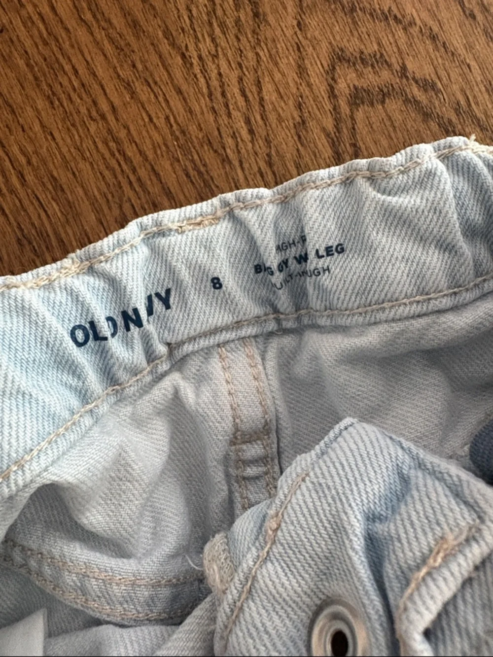 Old Navy Baggy Wide Leg Light Blue Distressed Denim Jeans